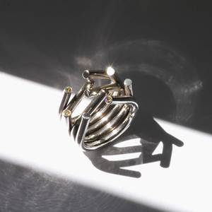 chaotic ring silver champagne diamonds sparkling innan jewellery berlin