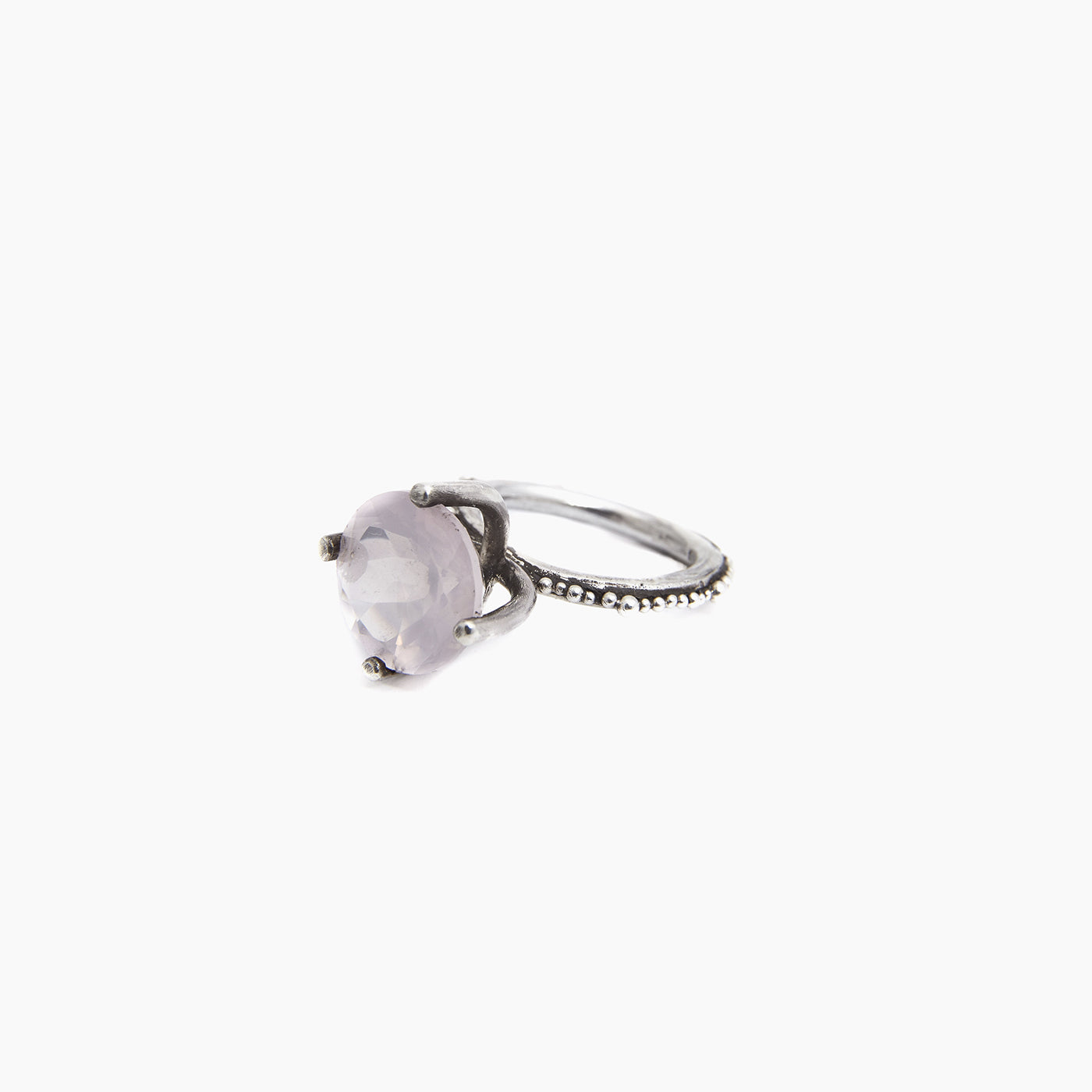 ring stardust rose silver rose quartz product view innan jewellery