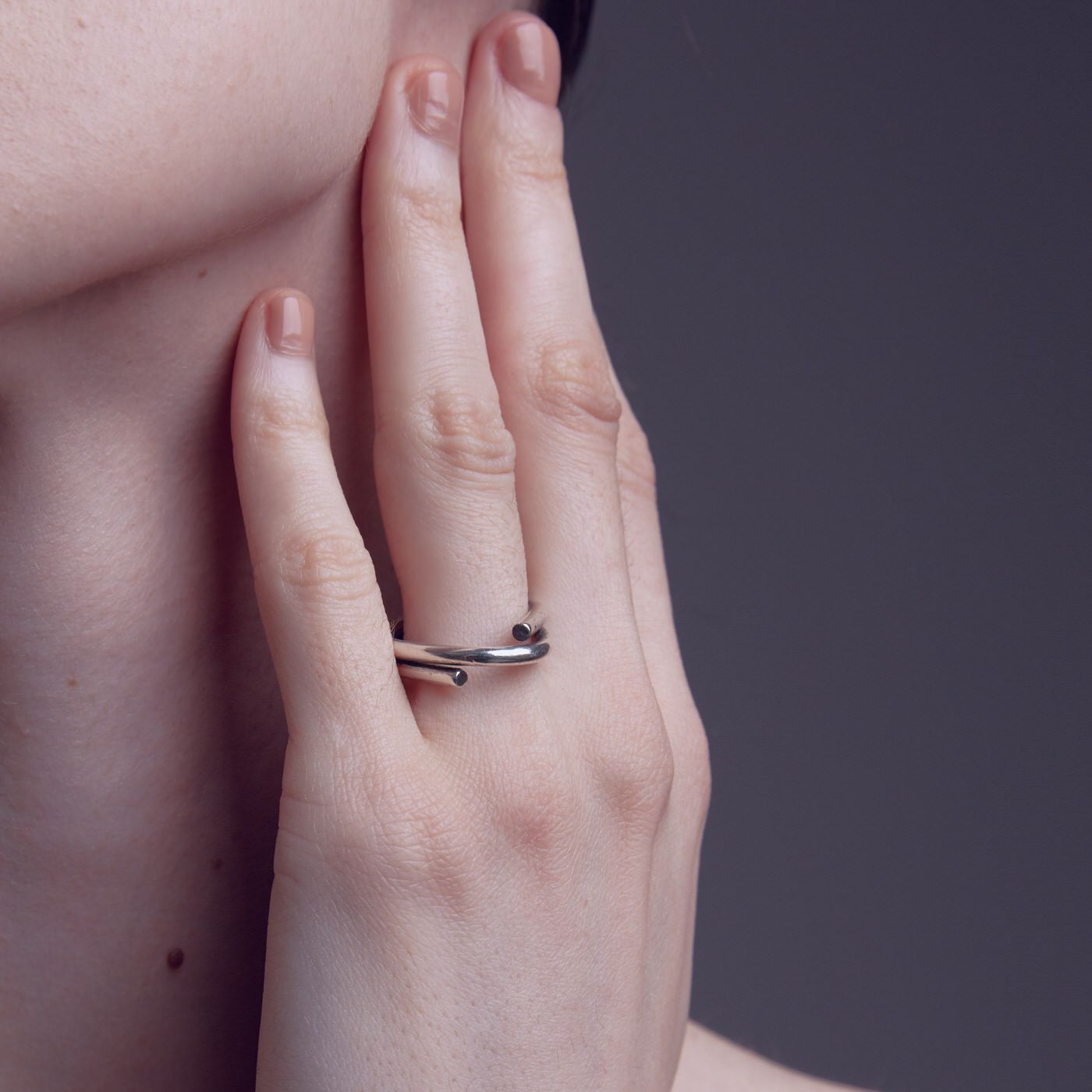 innan jewellery sterling silver chaotic petite infinity ring in stock