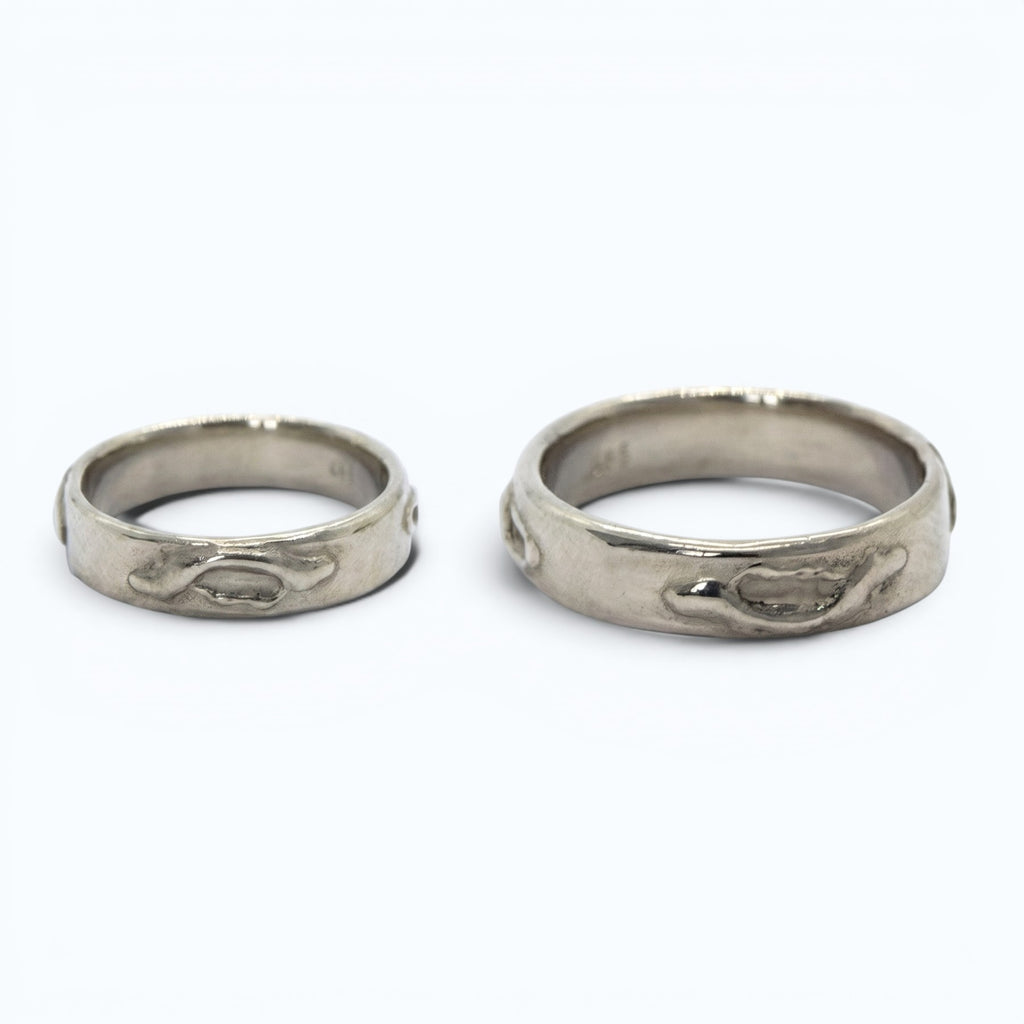 asteriae hers and his wedding bands in white gold, product image, INNAN Jewellery Berlin