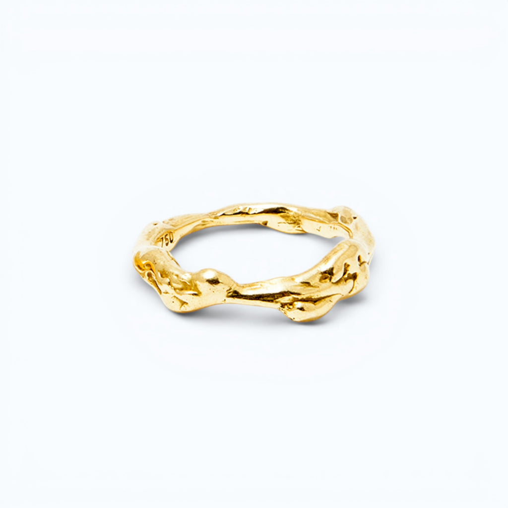 haliae wedding ring for her in yellow gold, product image, INNAN Jewellery Berlin
