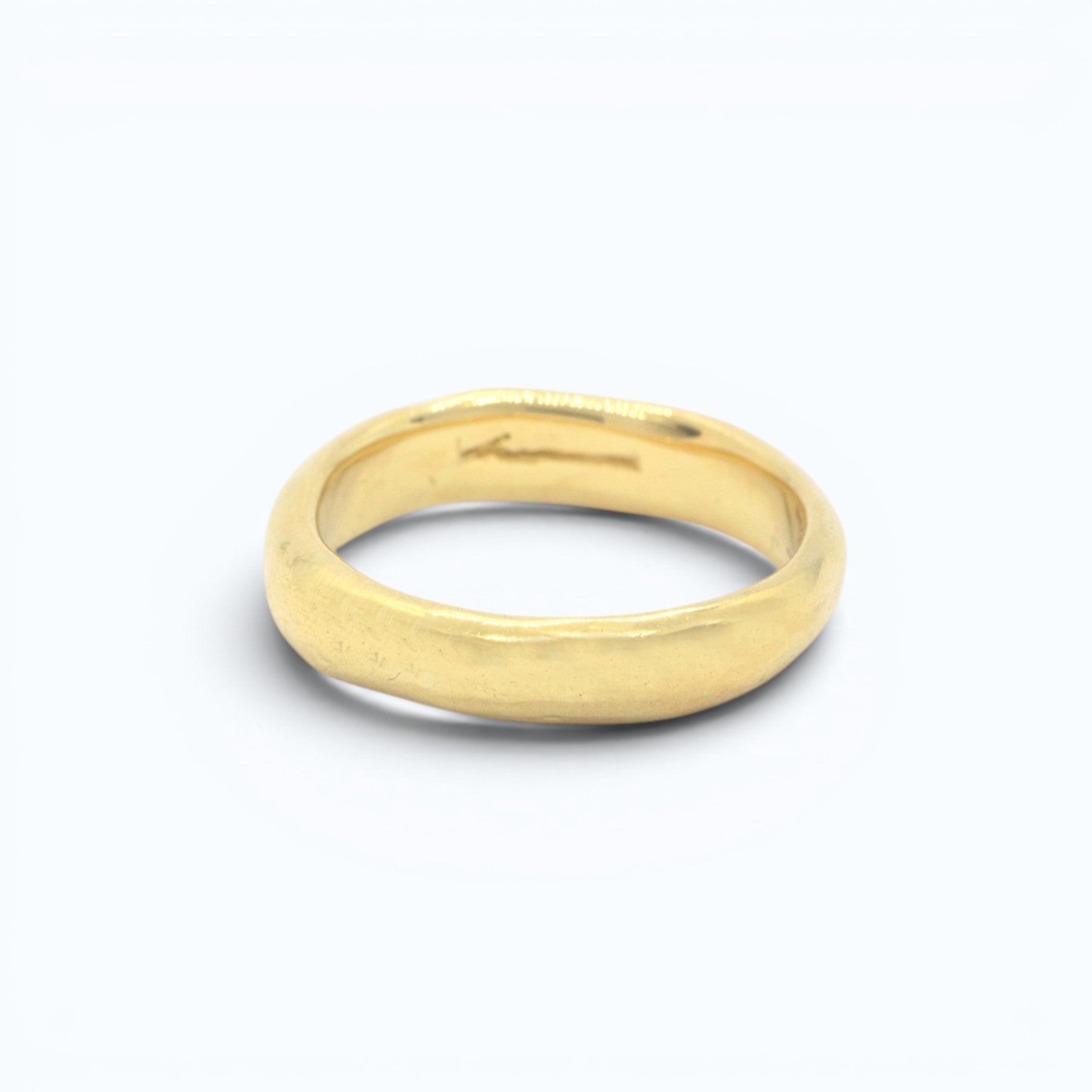 tara wedding ring for her in yellow gold, product image front view, INNAN Jewellery Berlin