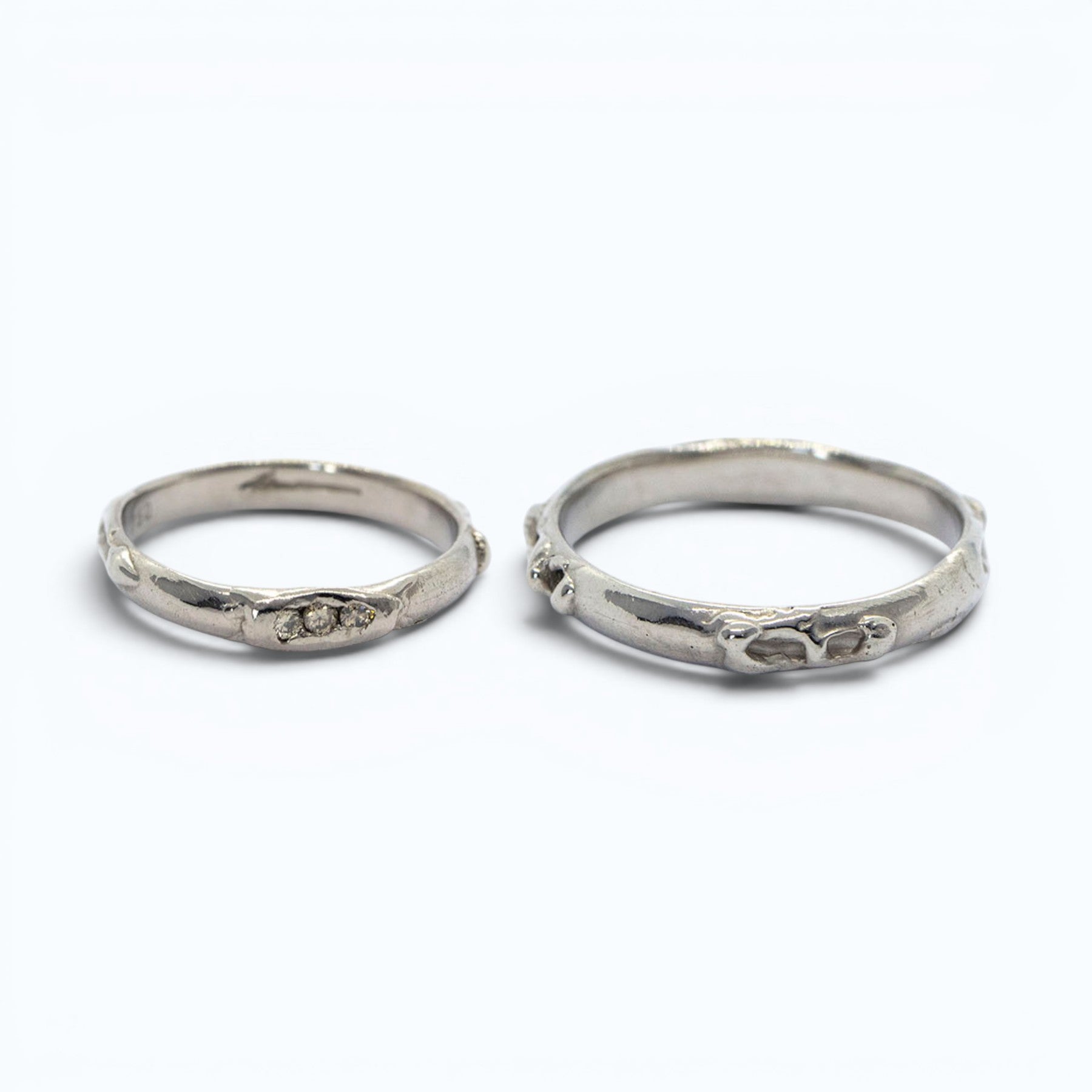 antre wedding ring for her in white gold with champagne diamonds, product image, INNAN Jewellery Berlin