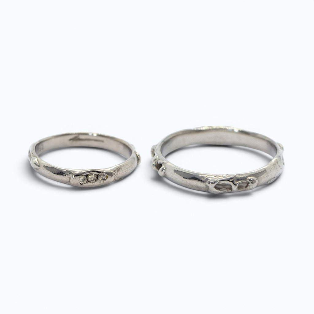 antre wedding ring for her in white gold with champagne diamonds, hers and his bands, product image, INNAN Jewellery Berlin