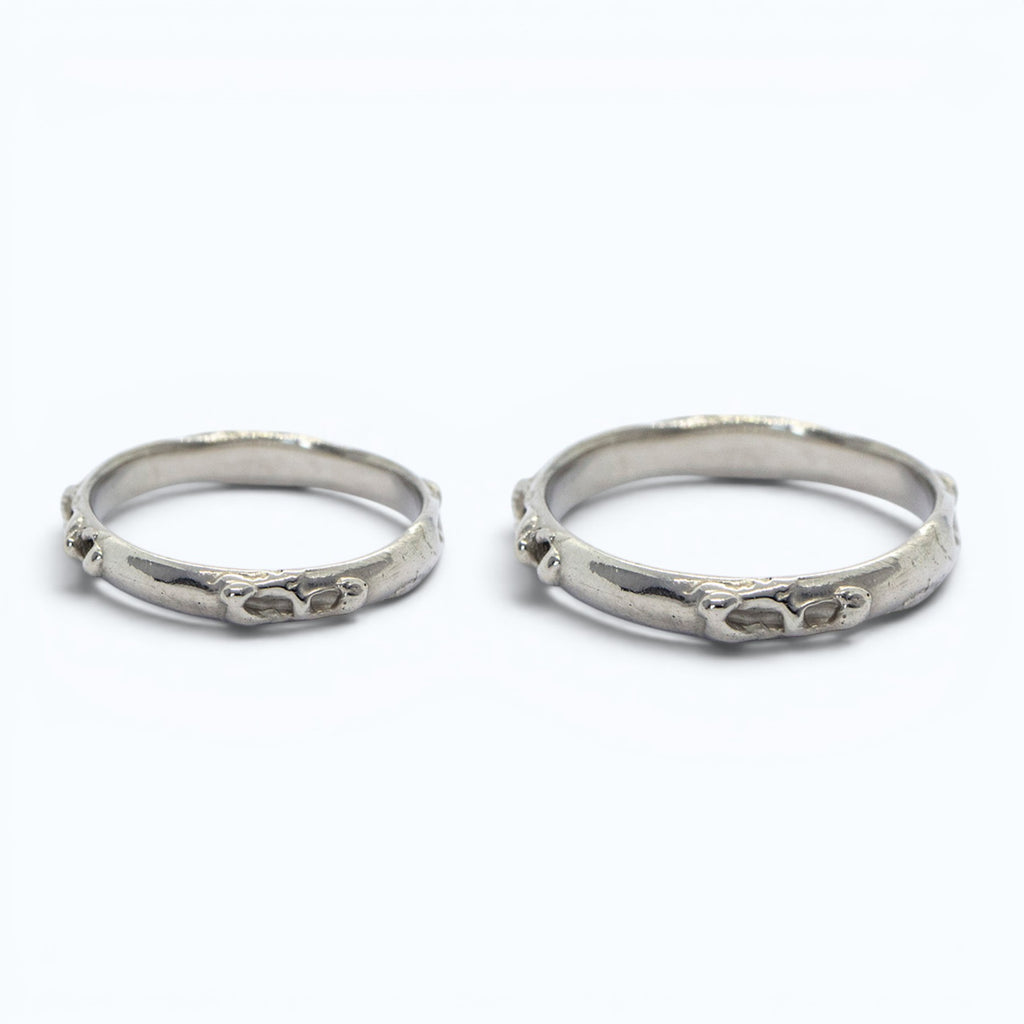 antre hers and his wedding bands in white gold, product image, INNAN Jewellery Berlin