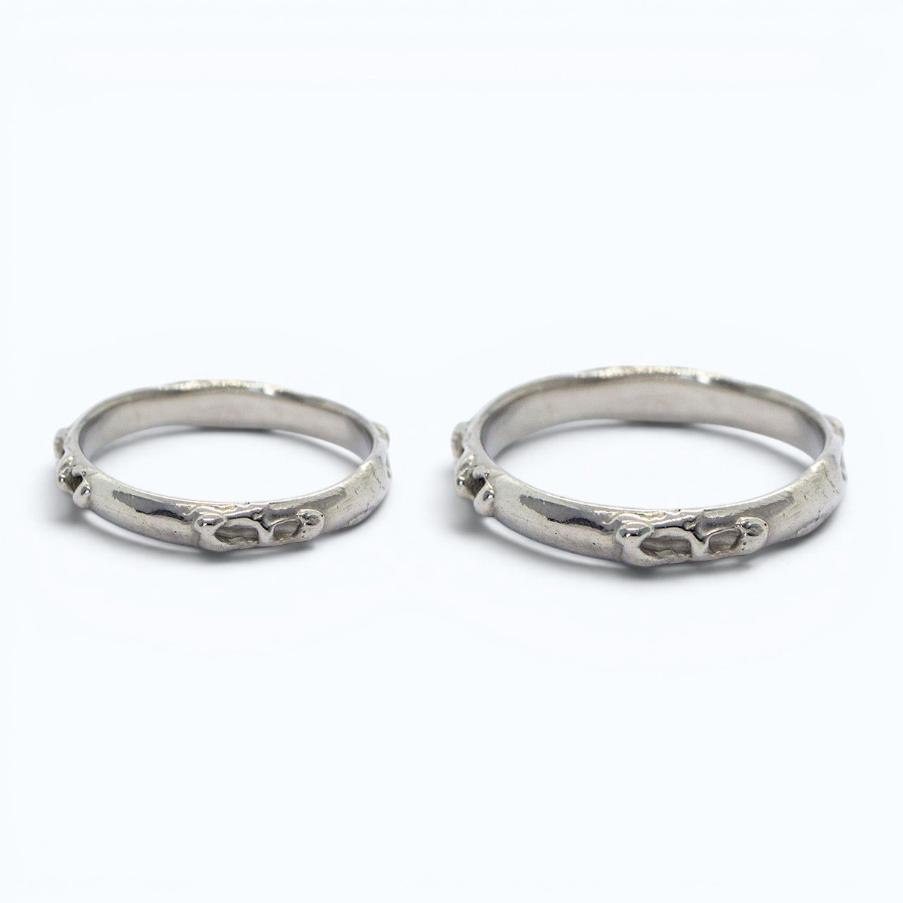 antre hers and his wedding bands in white gold, product image, INNAN Jewellery Berlin