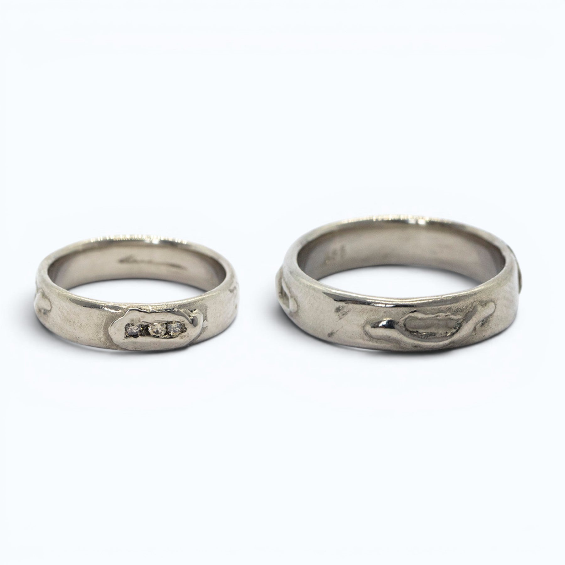 asteriae wedding ring for her in white gold with champagne diamonds, product image, INNAN Jewellery Berlin