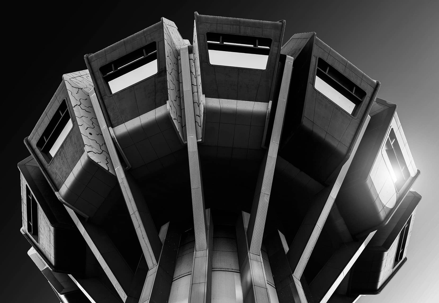 Bierpinsel tower in Berlin, brutalist architecture inspiration