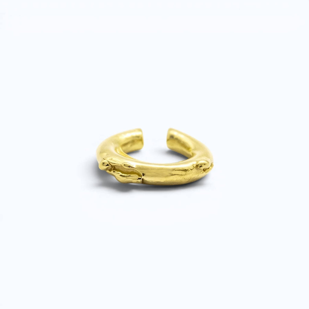 goldplated silver cenote gold mini ear cuff, product image, INNAN Jewellery Berlin