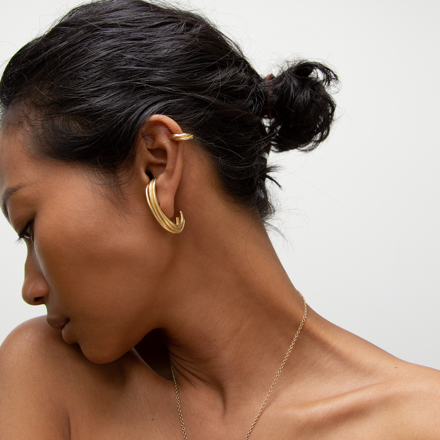 earrings golden linn product view innan jewellery  in stock