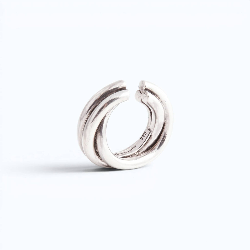 silver flow ear cuff, product image, INNAN Jewellery Berlin