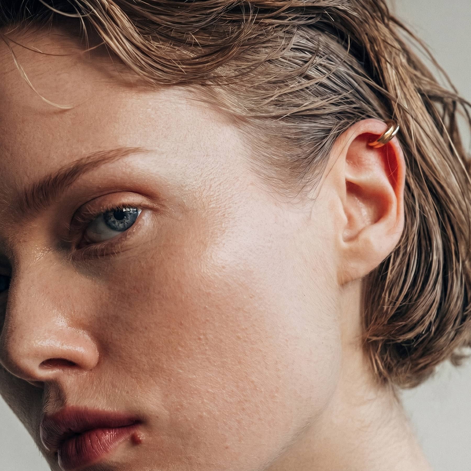 silver flow mini ear cuff, product image, INNAN Jewellery Berlin