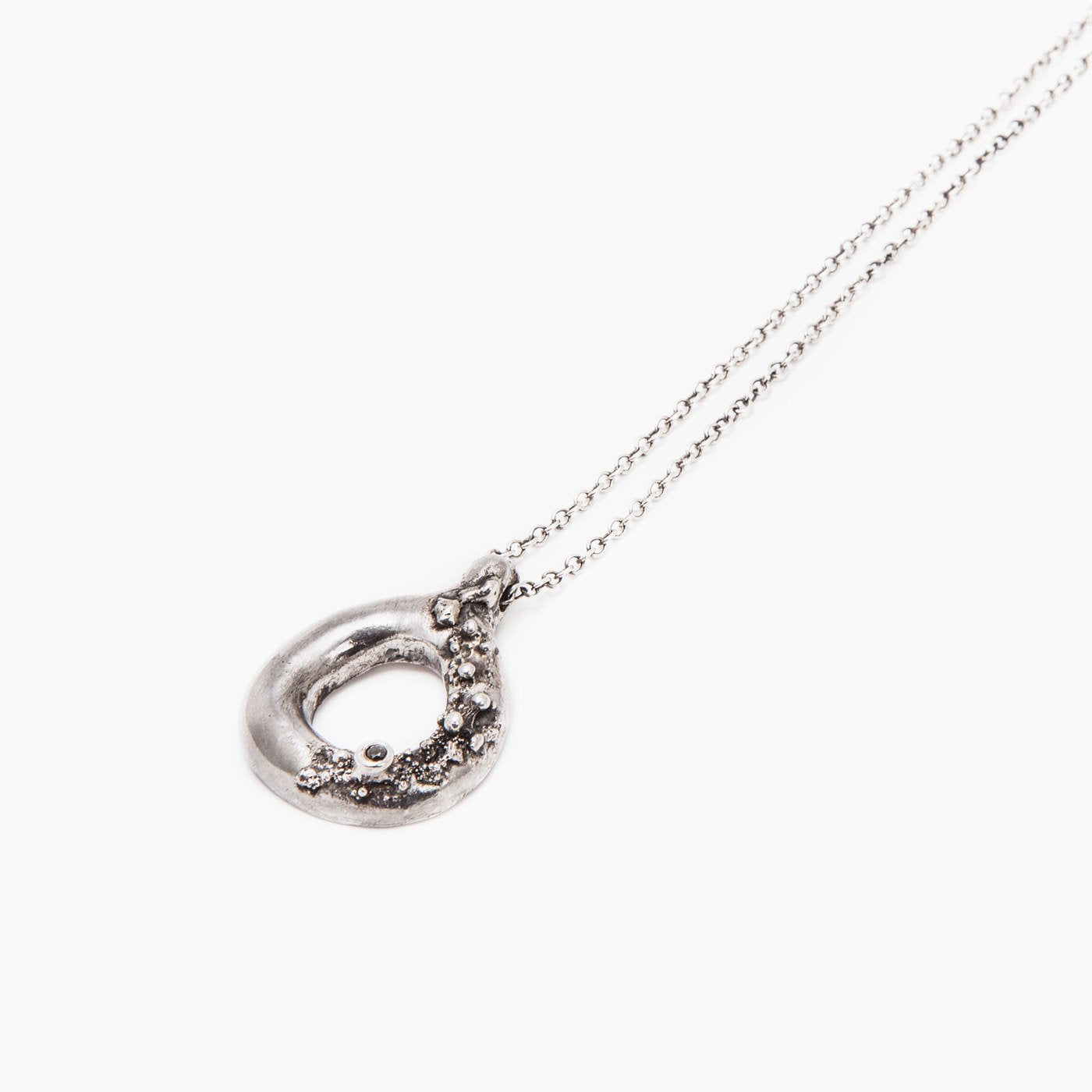 pendant asterism silver black diamond on product image innan jewellery