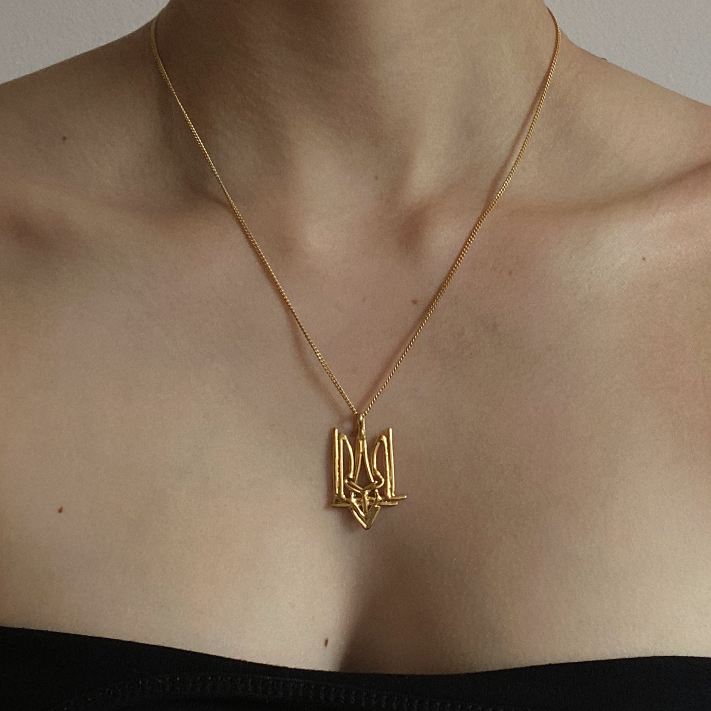 pendant chain necklace tryzub sterling silver innanjewellery handmade in berlin mood