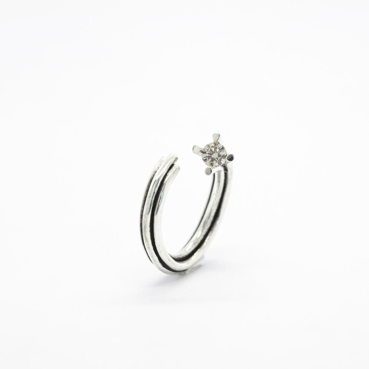Vortex | Silver Ring with 0,3 ct Champagne Diamond – INNAN Jewellery