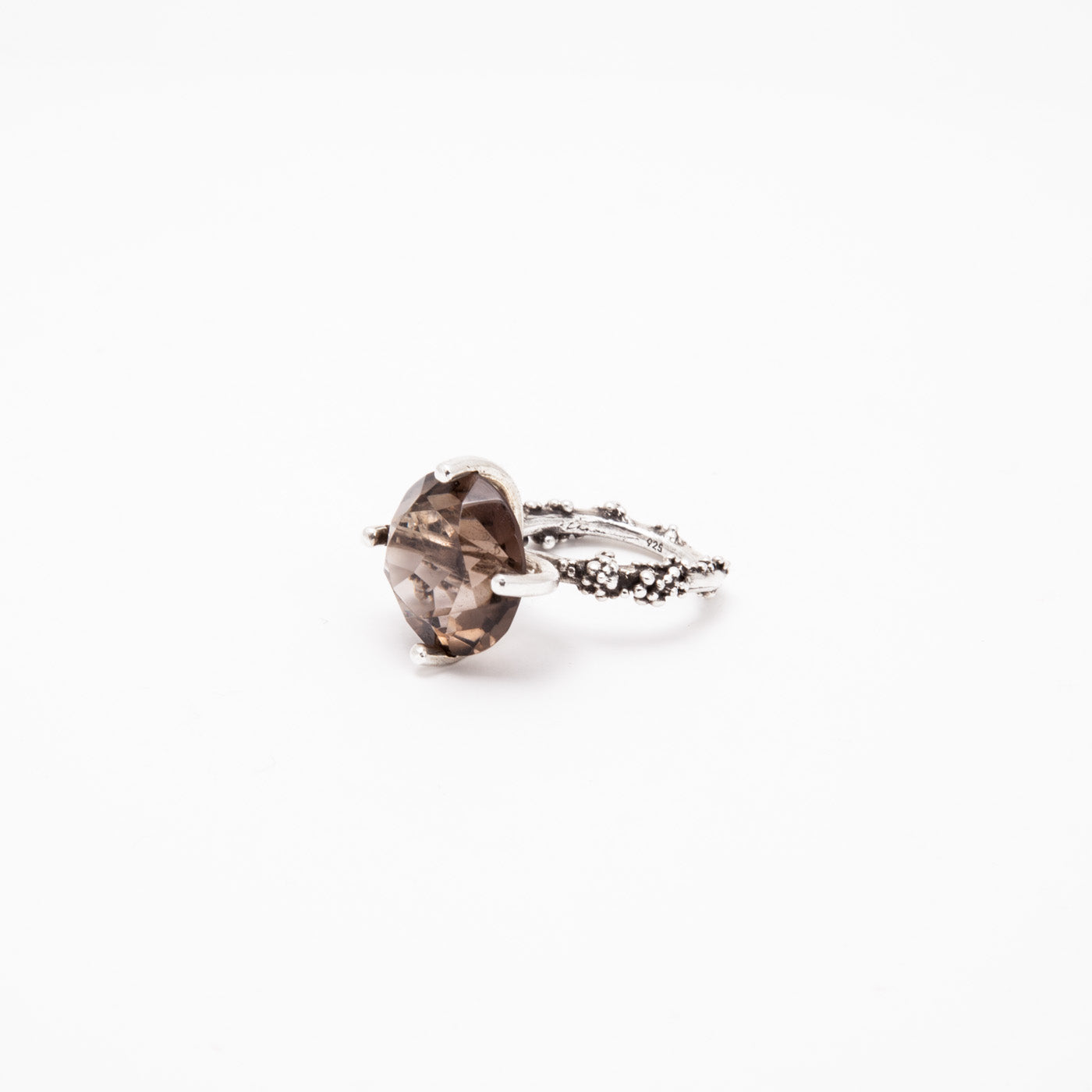 ring stardust sterling silver smoky quartz product view Innan jewellery 