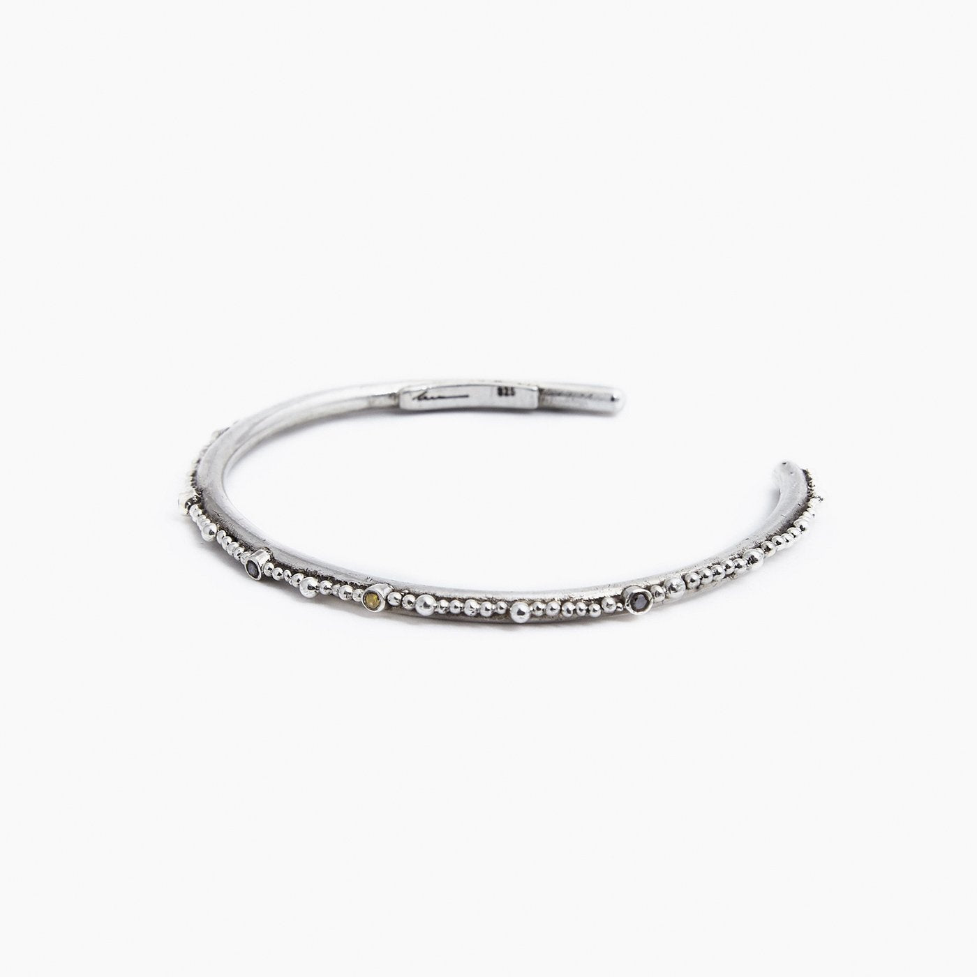 bracelet cenote treasure pearl silver black diamond yellow sapphire product view innan jewellery