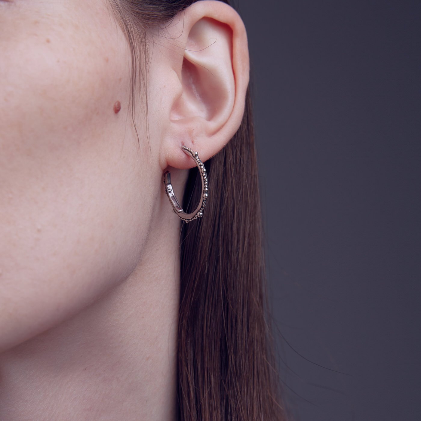 earrings cenote pearl hoop silver product view innan jewellery