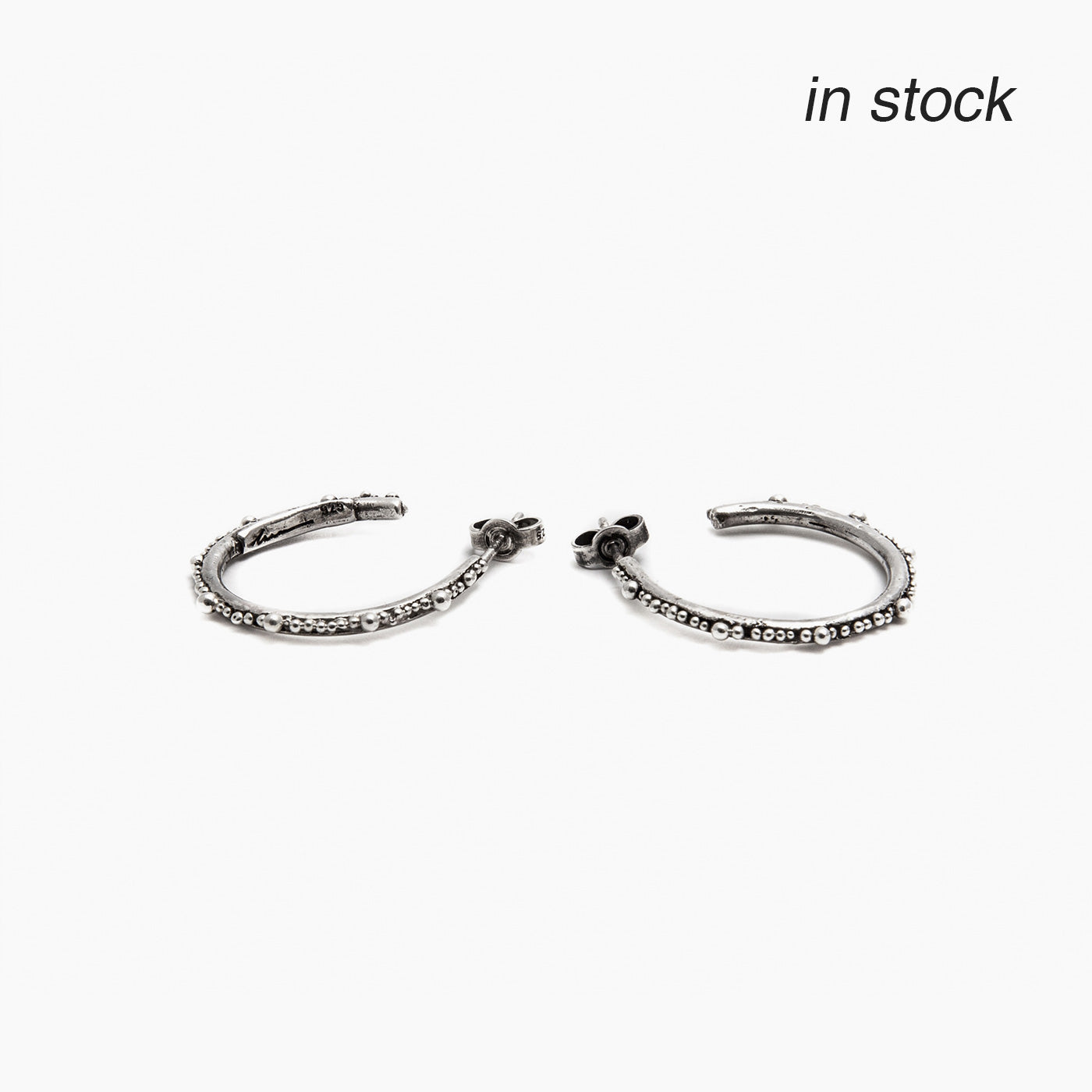 earrings cenote pearl hoop silver product view innan jewellery