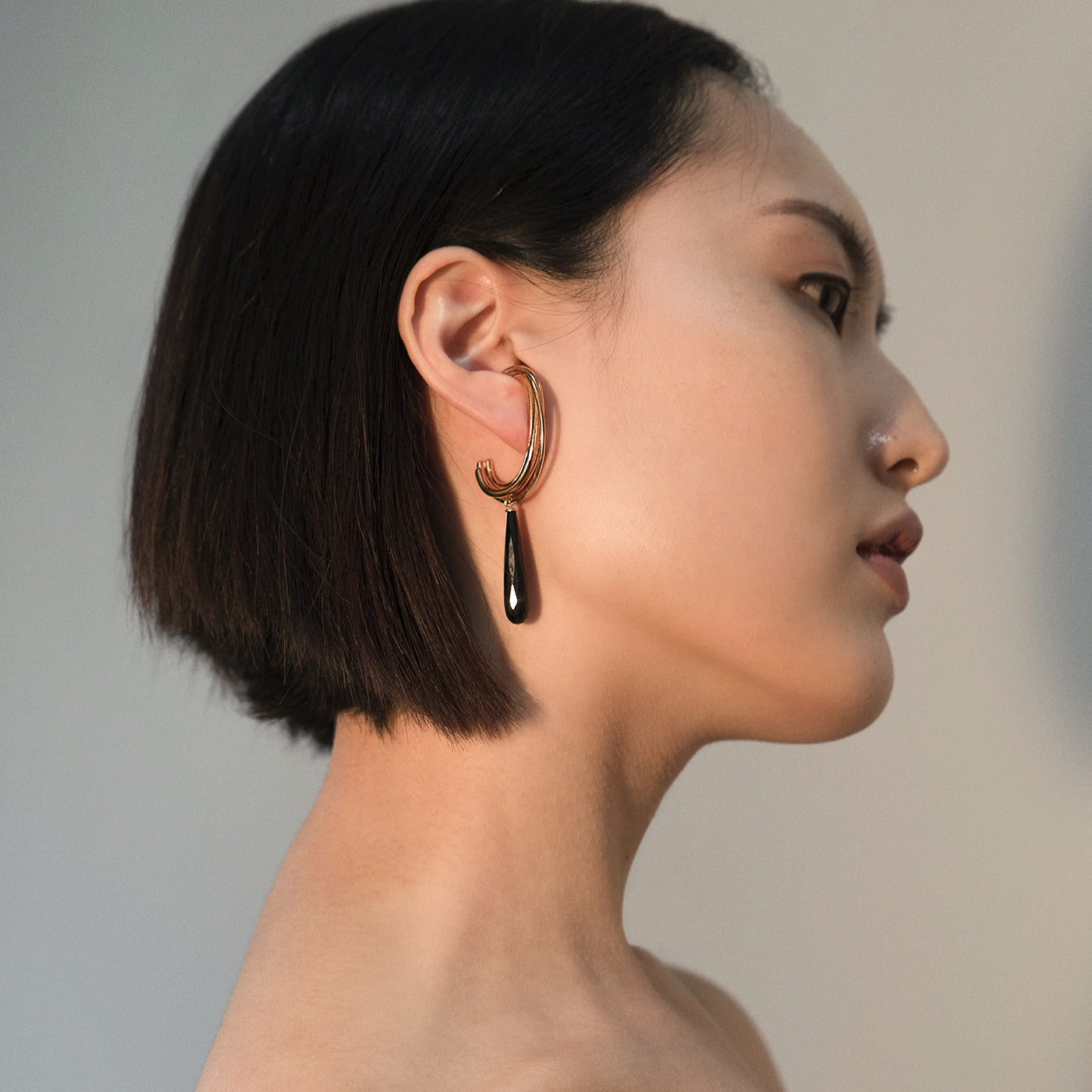 earrings golden linn drop product view innan jewellery