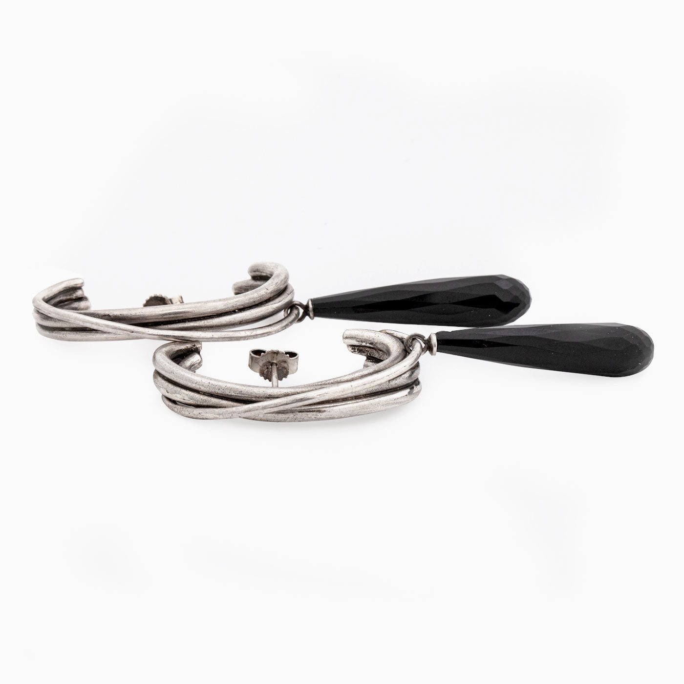 earrings linn drop silver black onyx product view innan jewellery in stock