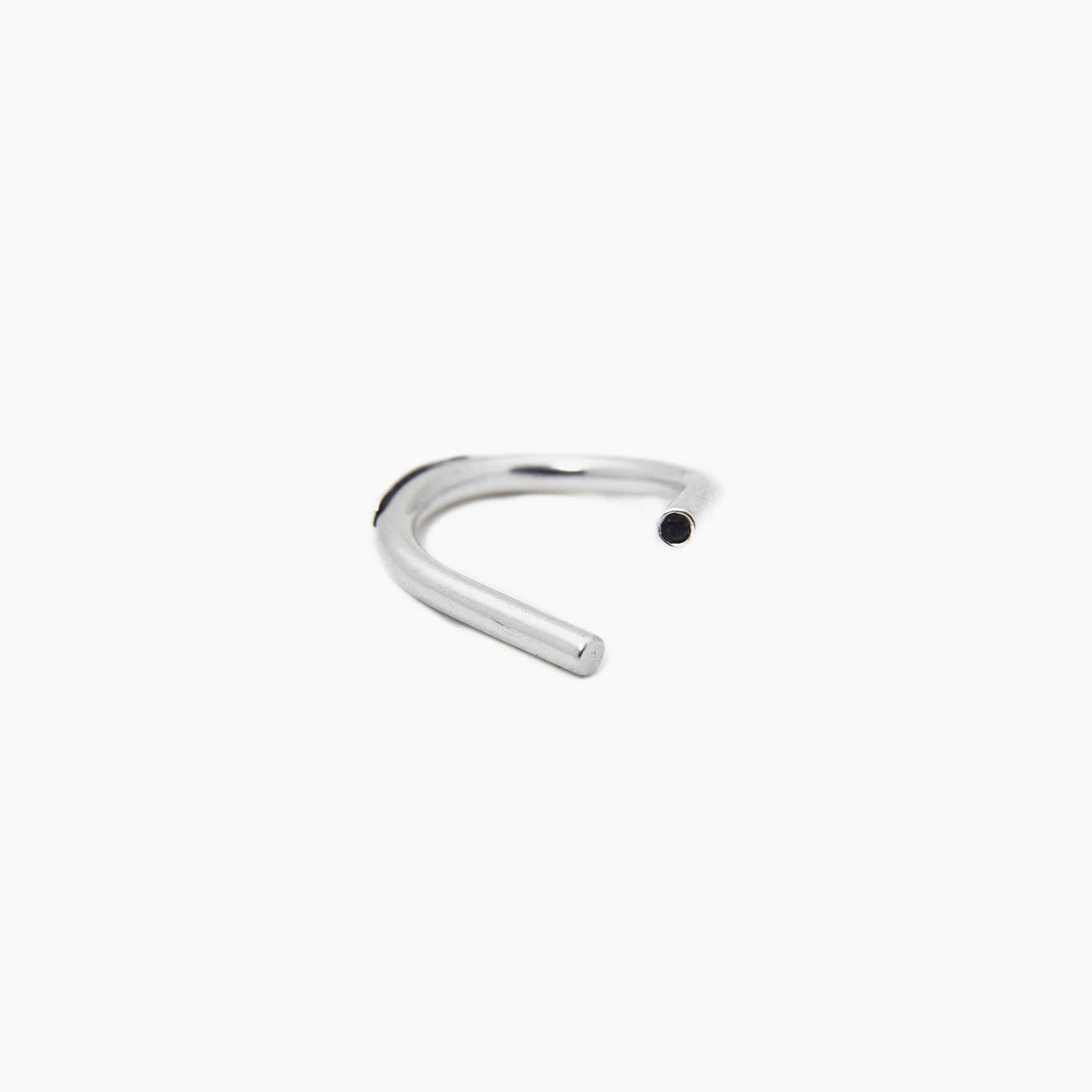 innan jewellery sterling silver black diamond chaotic curve ring 
