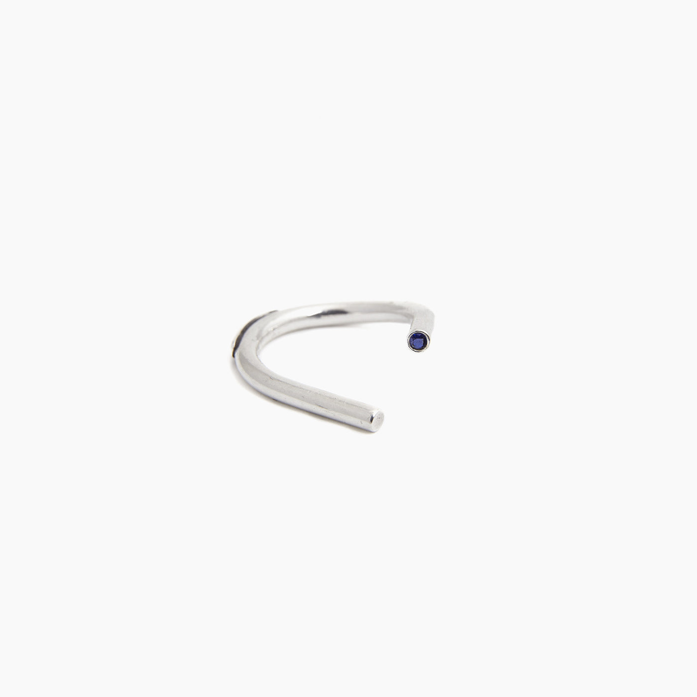 ring chaotic curve silver blue sapphire product view innan jewellery