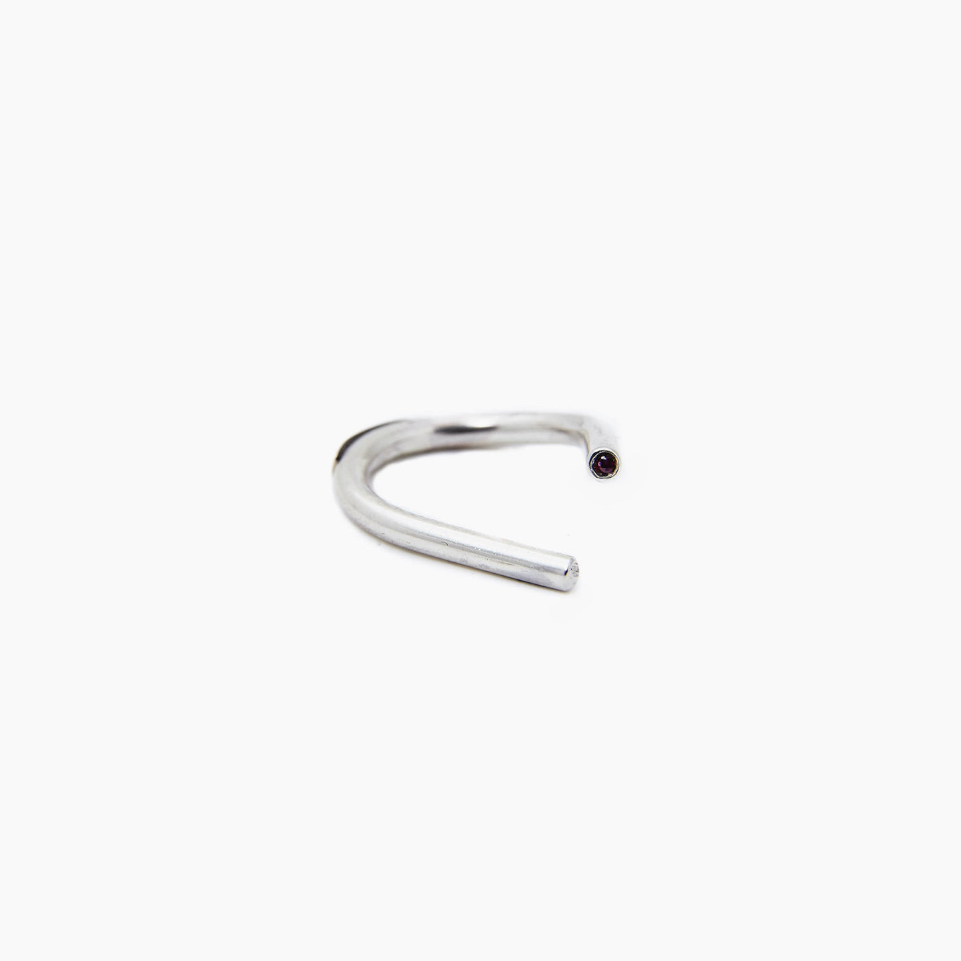 innan jewellery sterling silver red ruby chaotic curve ring