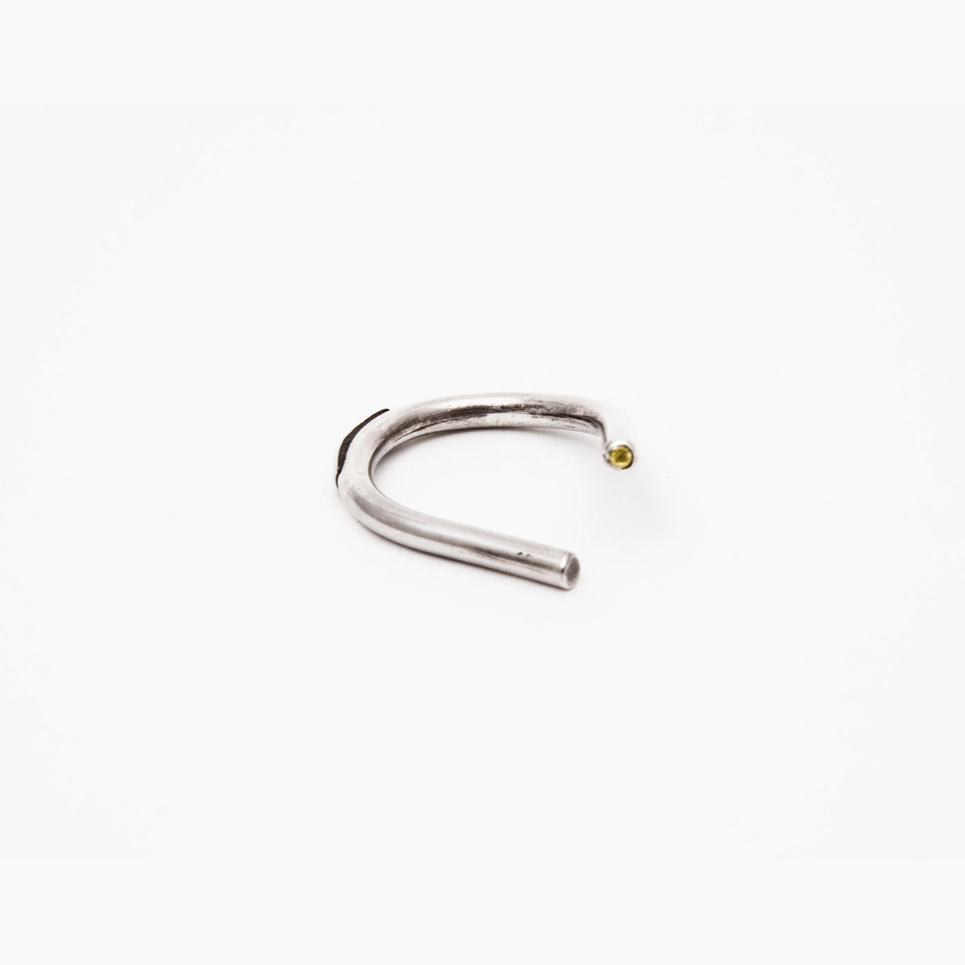 innan jewellery sterling silver yellow sapphire chaotic curve ring