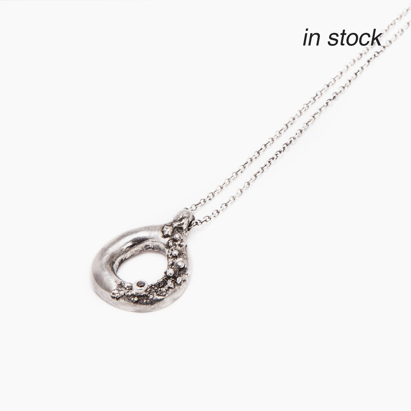 pendant asterism silver black diamond product view innan jewellery in stock