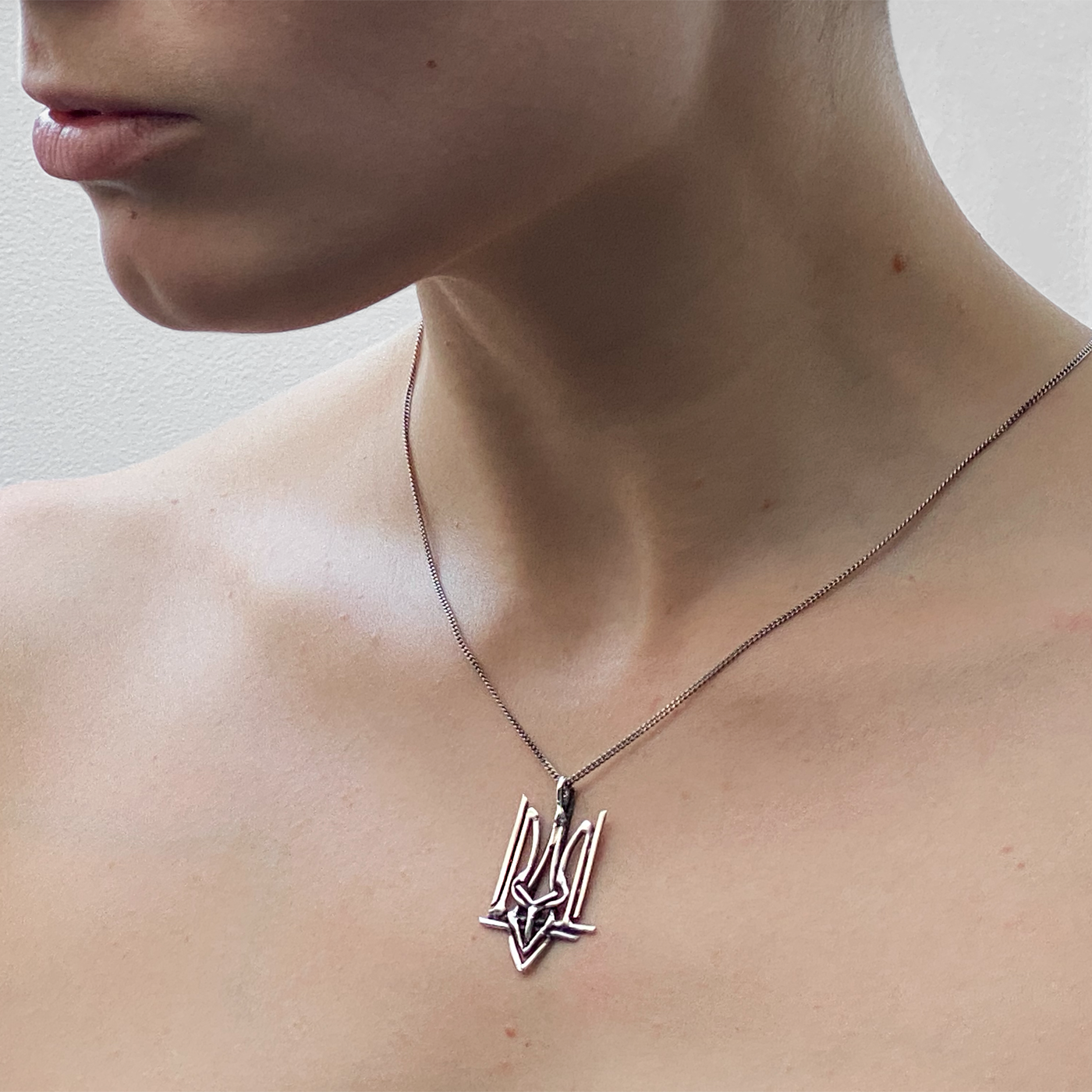 pendant chain necklace tryzub sterling silver innanjewellery handmade in berlin mood