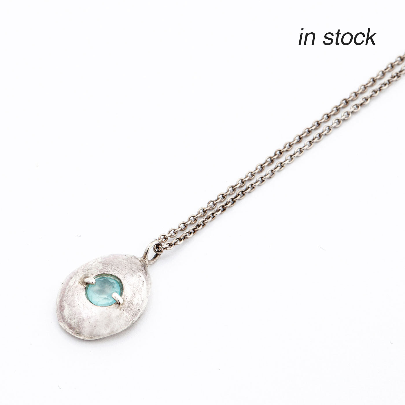 pendant lagoon silver blue chalcedony product view innan jewellery in stock