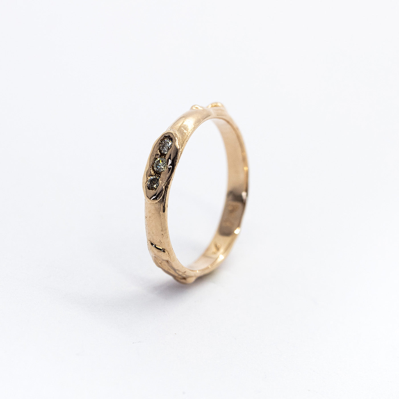 ring antre wedding band for her rose gold champagne diamonds innan jewellery berlin