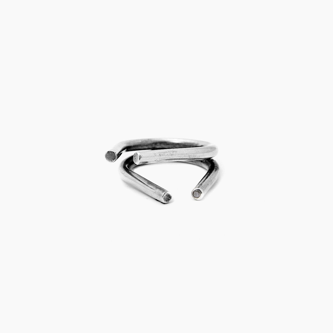 ring chaotic duo silver black diamond product view innan jewellery